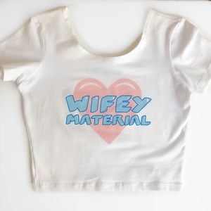 American Apparel “Wifey Material” Crop Top - Size M